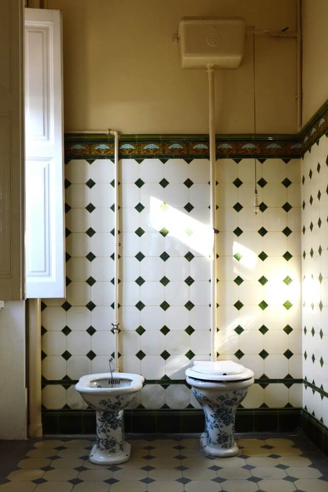 European style bidet next to a toilet