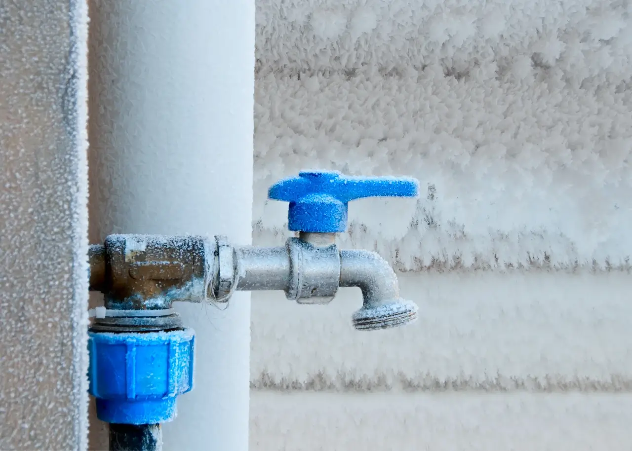 Frozen faucet outside